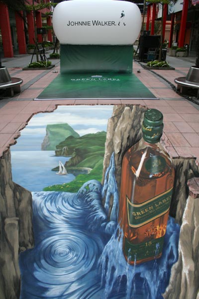 Completed trompe l'oeil for Johnnie Walker in Taipei City, China