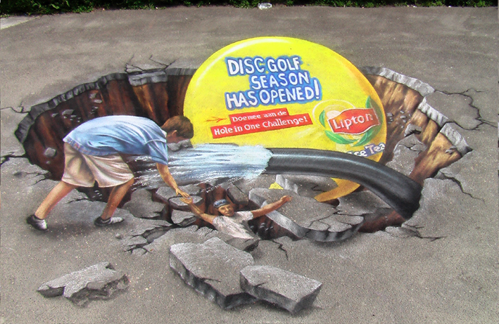 3D street painting for Lipton in Amsterdam