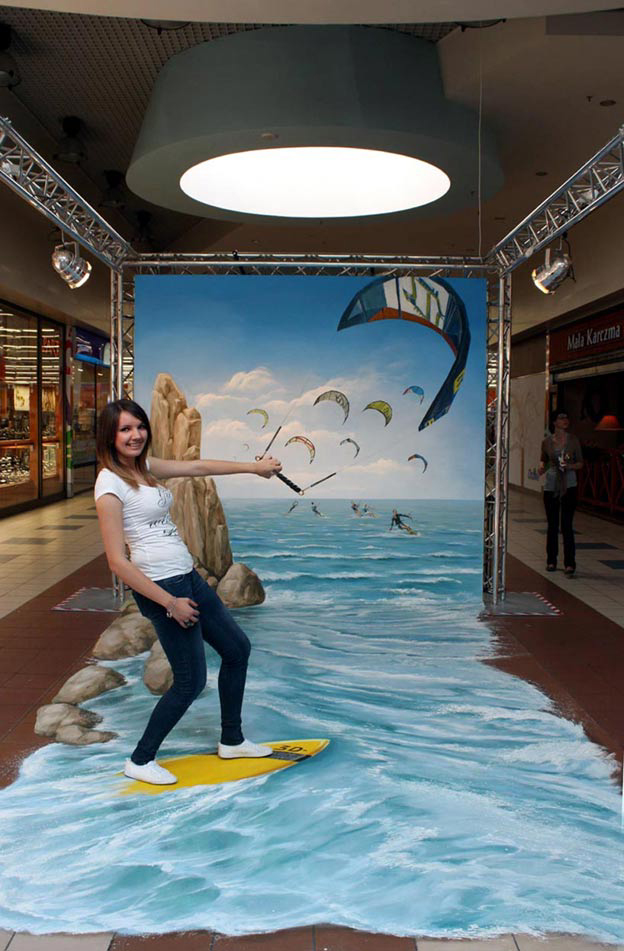 Surfing on a street illusion