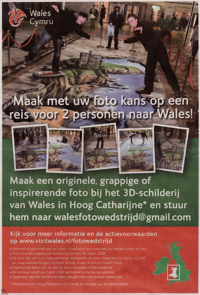 Leaflet for photo contest with 3D street painting - Visit Wales