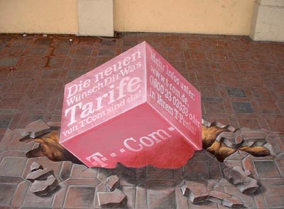 3D street art for t-com, yet another site