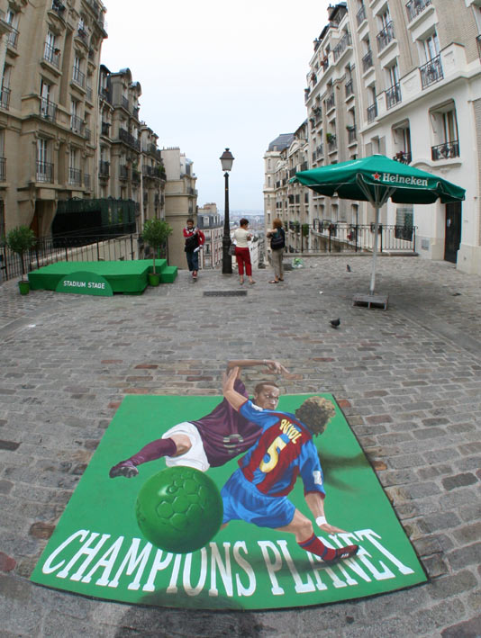 3D trompe l'oeil for Heineken, Champions Planet, Paris