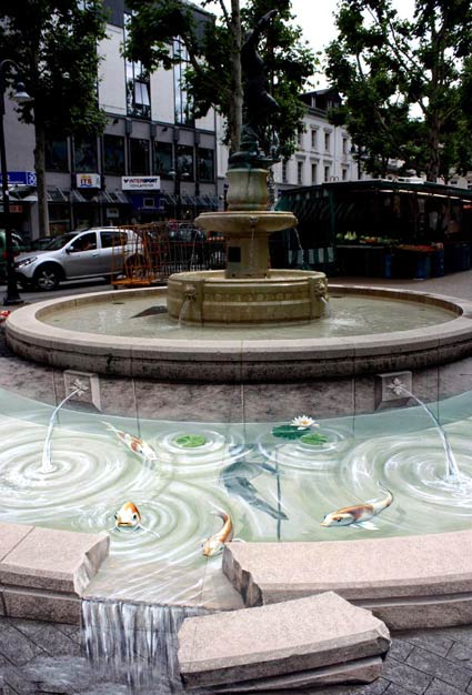 Anamorphic extension of a fountain in Limburg